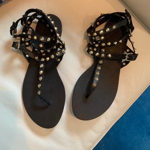ASH Black Studded Gladiator Sandals